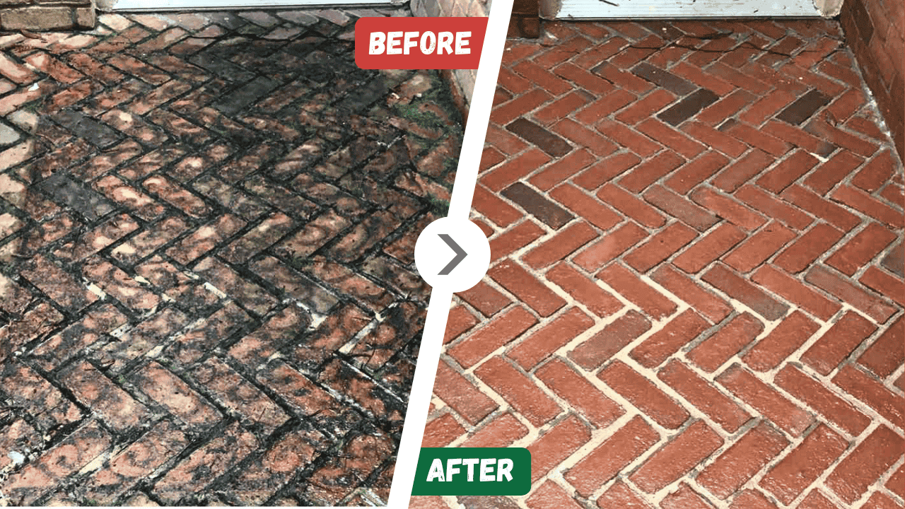 Before and after Pressure Washing